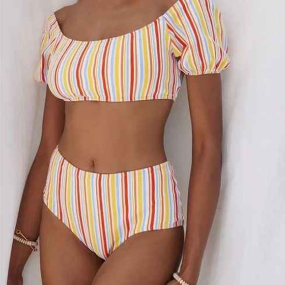 lemlem | 2 Piece Set Mokati Pouf Top & High Waist Bottom Set - Picture 1 of 8